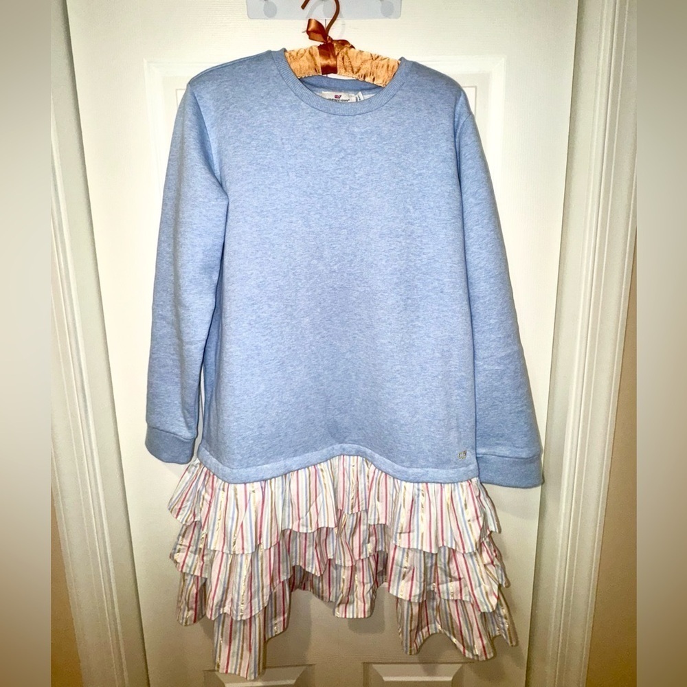 Vineyard Vines Girls Sweatshirt Dress in Calm Water Heather Size XL (16) kids.